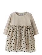 Nbfnea Ls Tulle Dress Name It Beige
