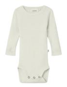 Nbnnalu Rib Wo/Mo Ls Slim Body Lil Lil'Atelier Cream