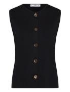 Fine-Knit Gilet Mango Black