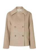 Slfalma Wool Blend Jacket Noos Selected Beige