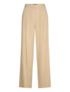Wide Leg Pleated Trousers Mango Beige