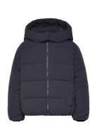 Hood Puffer Coat Mango Black