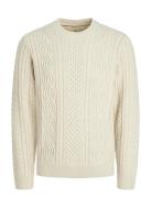 Jprblusean Knit Cable Crew Neck Jnr Jack & J S Cream