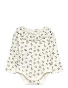 Floral Ribbed Body Mango Cream