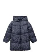 Floral-Print Coat Mango Navy