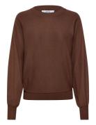 Msdana Bat Sleeve Knit Pullover Minus Brown