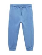 Cotton Jogger-Style Trousers Mango Blue