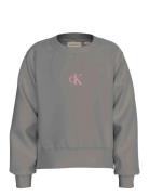 Ck Logo Cn Fleece Sweatshirt Calvin Klein Grey