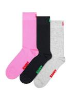 3-Pack Solid Socks Happy Socks Patterned