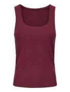 Onlea Glitter S/L 2-Ways Top Jrs Noos ONLY Burgundy