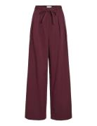 Vipeyton Hw Wide Tie Pants Vila Burgundy