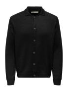Onsjacob Reg Ls Cardigan Knit ONLY & SONS Black