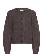 Rwtulip Wool Blend Ls O-Neck Rib Kn Rosemunde Brown