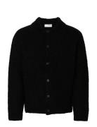 Slhloyd Ls Knit Boucle Polo Cardigan Selected Black