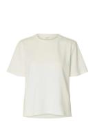 Slftenny Ss Boxy O-Neck Tee Noos Selected White