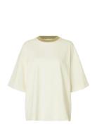 Slfcolwoman 2/4 Over D Contrast Tee Selected Cream