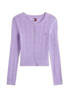 Tjw Pointelle Crew Neck Cardigan Tommy Jeans Purple