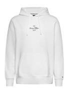 Outline Flag Script Hoodie Tommy Hilfiger White