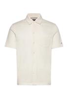 Open Knit Full Placket Reg Polo Tommy Hilfiger Cream