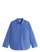 Ess Poplin New Easy Shirt Tommy Hilfiger Blue
