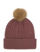 Beanie W. Fake Fur W. Lining En Fant Pink