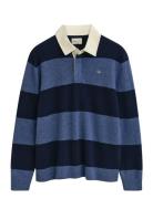 Extrafine Lambswool Striped Polo GANT Blue