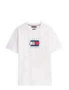 Linear Flag Graphic Tee Tommy Hilfiger White