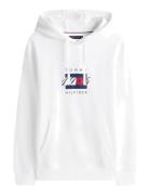 Linear Flag Graphic Hoodie Tommy Hilfiger White