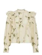 Viremo L/S Frill Top Vila Cream