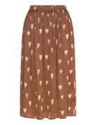 Heart Printed Silk Skirt Stella Nova Brown