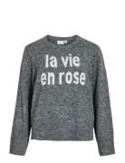 Vimelie O-Neck L/S Detail Knit Top/R Vila Grey