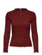 Onlemma Life Ls Glitter Top Jrs Noos ONLY Burgundy