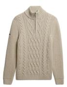 Jacob Cable Knit Half Zip Superdry Cream