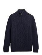 Jacob Cable Knit Half Zip Superdry Navy