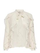 Onltaryn Ls Romantic Ruffle Blouse Wvn ONLY White