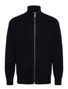 Slhdry Ls Knit Relaxed Full Zip Collar Selected Black