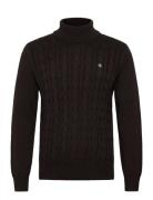 Nathan Cable Roller Neck Morris Brown