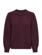 Onlmilouz Ls Rib Pullover Knt Noos ONLY Burgundy