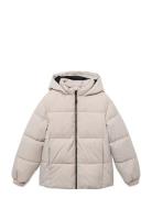 Hood Puffer Coat Mango Cream
