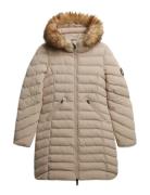 Fuji Faux Fur Hood Mid Length Superdry Beige