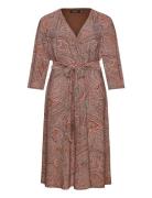 Paisley Surplice Stretch Jersey Dress Lauren Women Brown