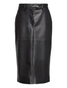 Faux Leather Midi Skirt Calvin Klein Black