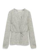 Slfsia Ras Ls Knit Belt Cardigan Selected Grey