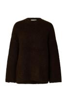 Slfgabriella Ls Knit New O-Neck Noos Selected Brown