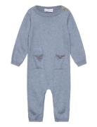 Long Chest-Pocket Jumpsuit Mango Blue