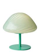Mini Mush Table Lamp, Glass Head, Metal Base Halo Design Green