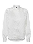 Vmviga Jacquard Ls Shirt Wvn Ga Vero Moda White
