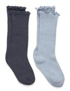 2 Pack Ribbed Socks Mango Grey