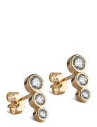 Studs, Trinity Cz Enamel Copenhagen Gold