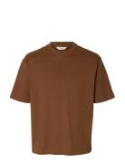 Slhrelaxnorman Ss O-Neck Tee Selected Brown
